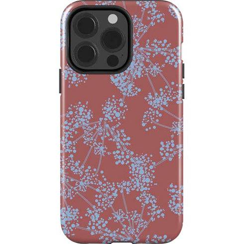 Airy Blue Floral iPhone 15 Pro Impact Case