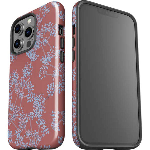 Airy Blue Floral iPhone 15 Pro Impact Case