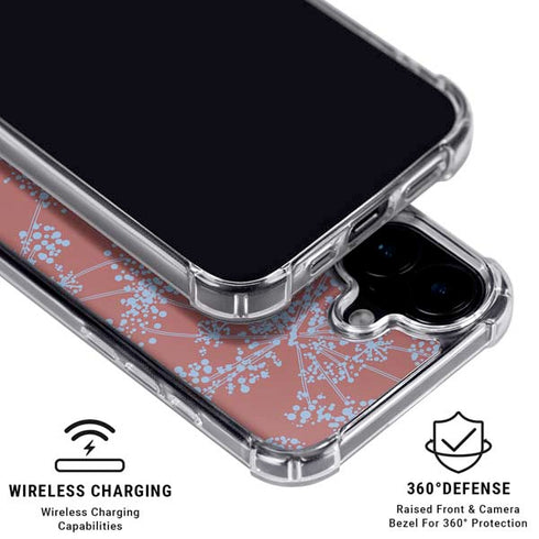 Airy Blue Floral iPhone 16 Clear Case