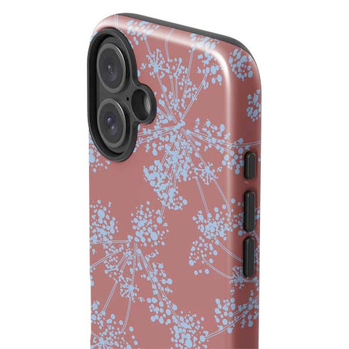 Airy Blue Floral iPhone 16 Plus Impact Case