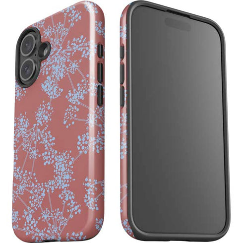 Airy Blue Floral iPhone 16 Plus Impact Case