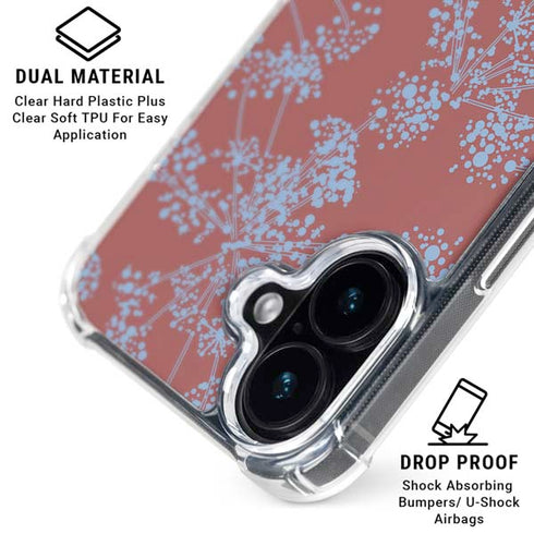 Airy Blue Floral iPhone 16 Plus MagSafe Case