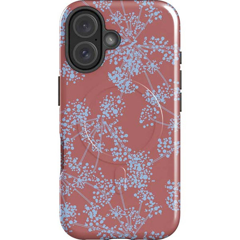 Airy Blue Floral iPhone 16 Plus Magsafe Impact Case
