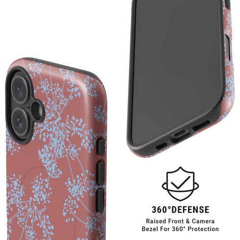 Airy Blue Floral iPhone 16 Plus Magsafe Impact Case