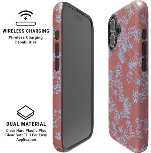 Airy Blue Floral iPhone 16 Plus Magsafe Impact Case