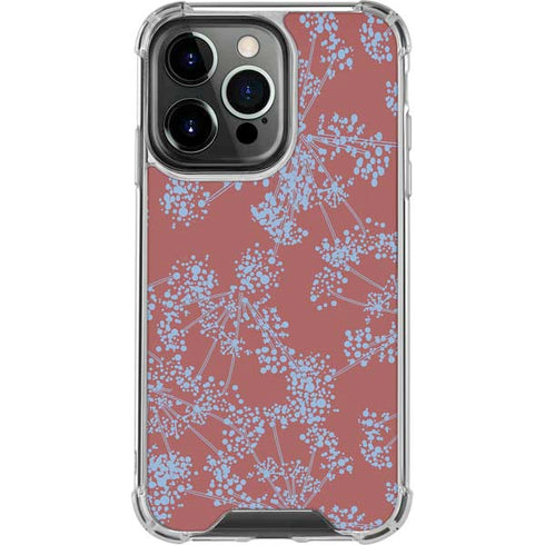 Airy Blue Floral iPhone 16 Pro Clear Case