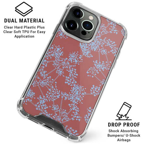 Airy Blue Floral iPhone 16 Pro Clear Case