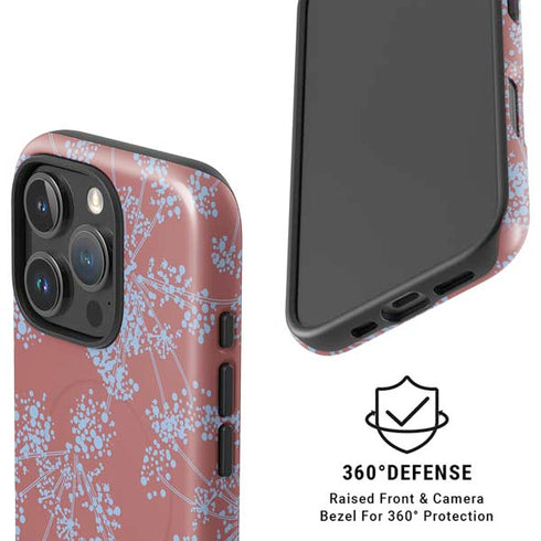 Airy Blue Floral iPhone 16 Pro Magsafe Impact Case