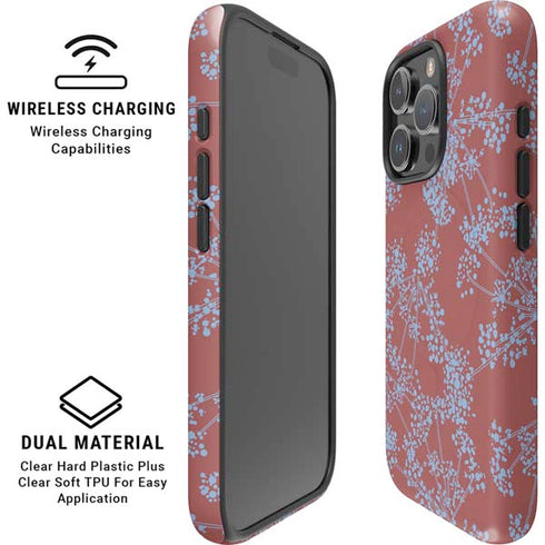 Airy Blue Floral iPhone 16 Pro Magsafe Impact Case