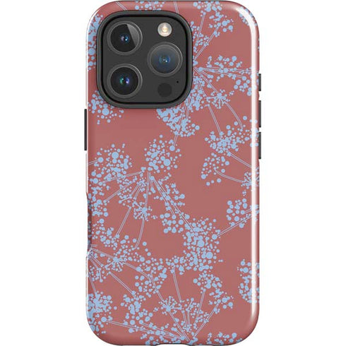 Airy Blue Floral iPhone 16 Pro Max Impact Case