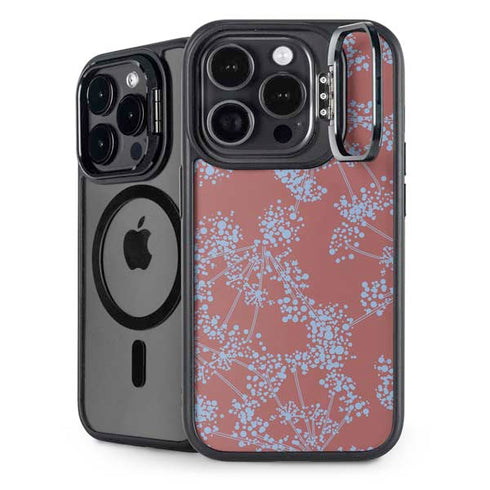Airy Blue Floral iPhone 16 Pro Max Kickstand Case
