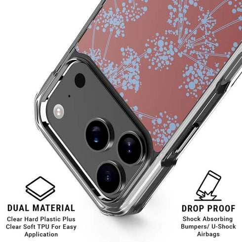 Airy Blue Floral iPhone 18 Pro Clear Case