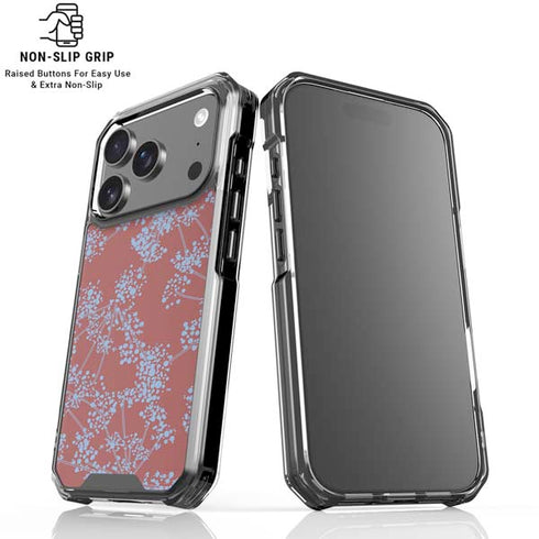 Airy Blue Floral iPhone 18 Pro Clear Case