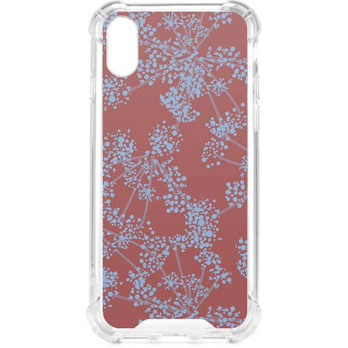 Airy Blue Floral iPhone XS Clear Case