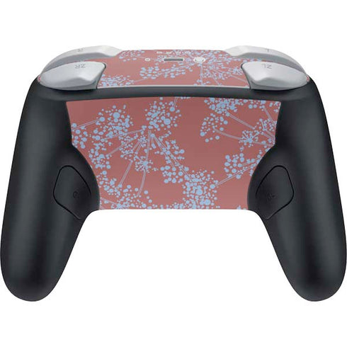 Airy Blue Floral Nintendo Switch 2 (2025) Pro Controller Skin