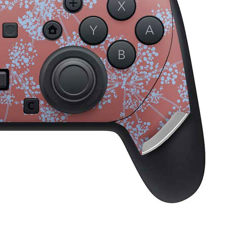 Airy Blue Floral Nintendo Switch 2 (2025) Pro Controller Skin