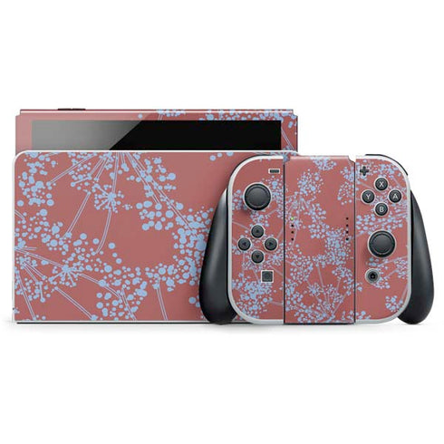 Airy Blue Floral Nintendo Skins