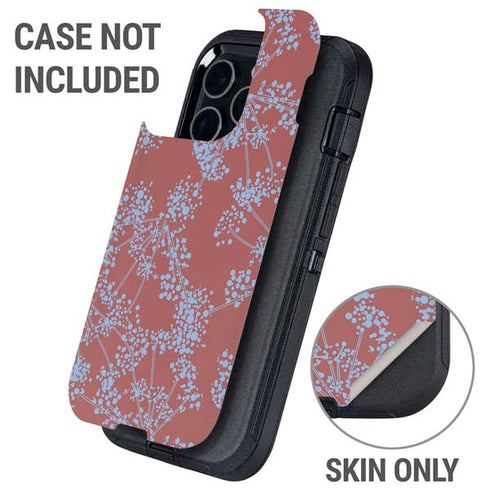 Airy Blue Floral Otterbox Defender iPhone Skin