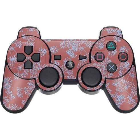 Airy Blue Floral PS3 Dual Shock wireless controller Skin