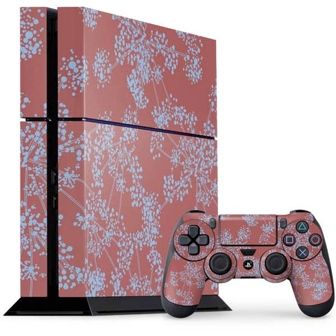 Airy Blue Floral PlayStation PS4 Skins