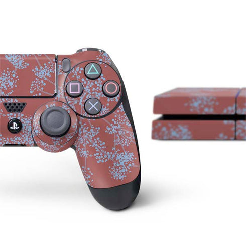 Airy Blue Floral PS4 Console and Controller Bundle Skin