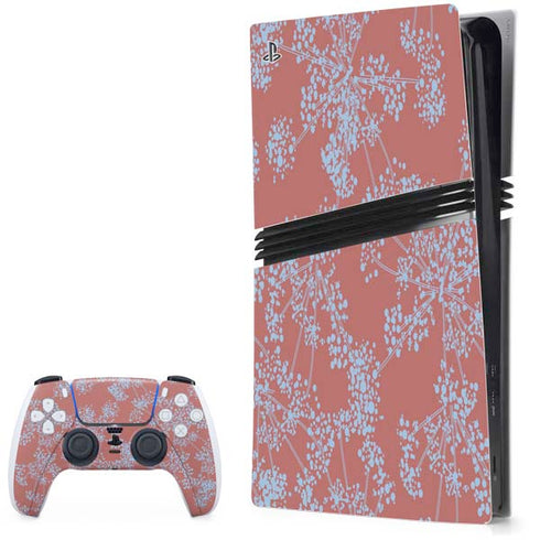 Airy Blue Floral PlayStation PS5 Skins