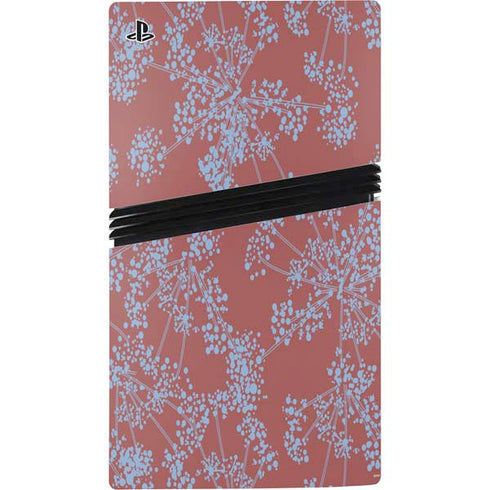 Airy Blue Floral PS5 Pro Disk Bundle Skin