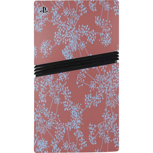 Airy Blue Floral PS5 Pro Disk Console Skin