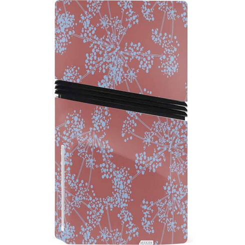 Airy Blue Floral PS5 Pro Disk Console Skin