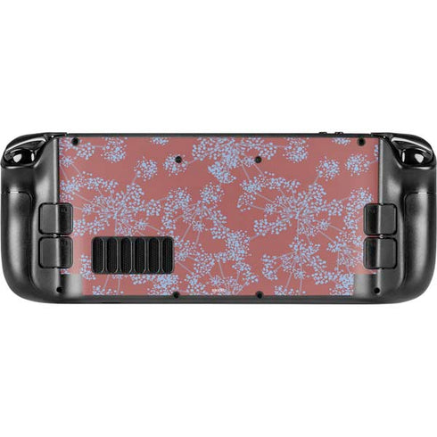 Airy Blue Floral Steam Deck Handheld Gaming Computer Skin