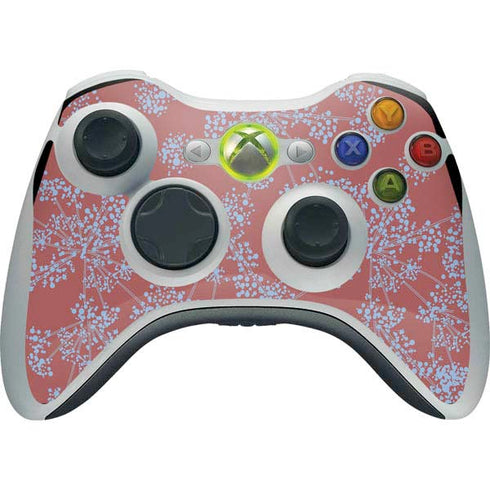 Airy Blue Floral Xbox 360 Wireless Controller Skin