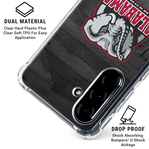 University of Alabama Basketball Wood Galaxy A36 5G Clear Case