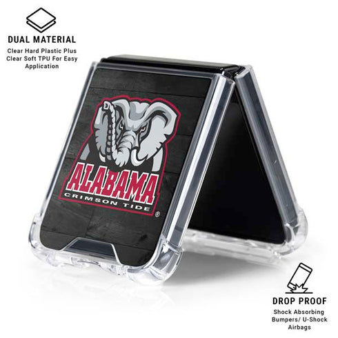 University of Alabama Basketball Wood Galaxy Z Flip6 Clear Case