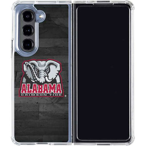 University of Alabama Basketball Wood Galaxy Z Fold5 5G Clear Case