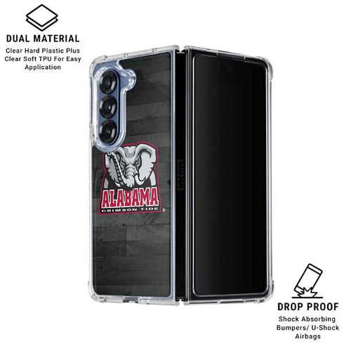 University of Alabama Basketball Wood Galaxy Z Fold6 Clear Case