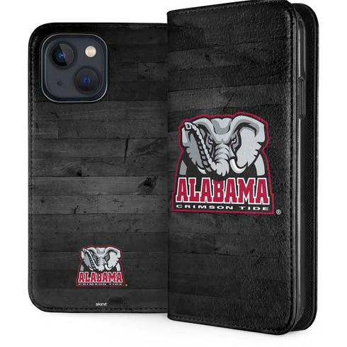 University of Alabama Basketball Wood iPhone 15 Plus Folio Case
