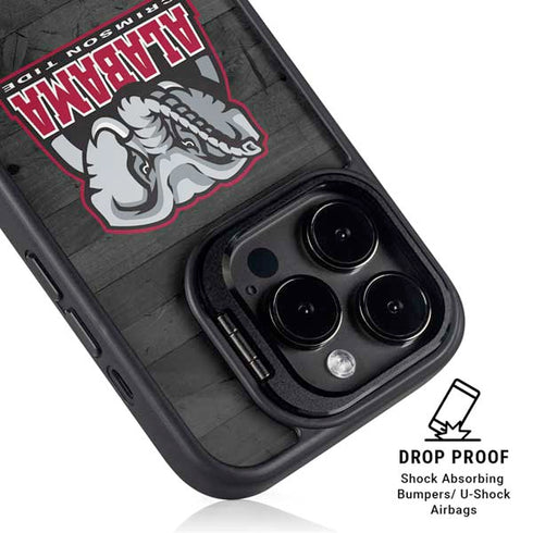 University of Alabama Basketball Wood iPhone 15 Pro Kickstand Case