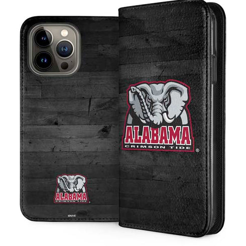 University of Alabama Basketball Wood iPhone 15 Pro Max Folio Case