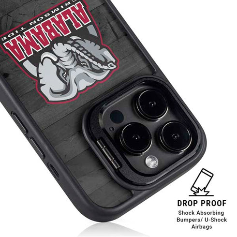 University of Alabama Basketball Wood iPhone 15 Pro Max Kickstand Case