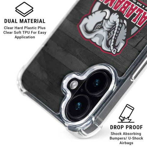 University of Alabama Basketball Wood iPhone 16 Clear Case