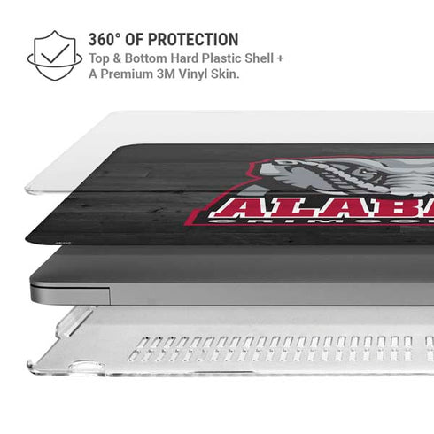 University of Alabama Basketball Wood MacBook Pro 14in (2021-24) Case plus Skin