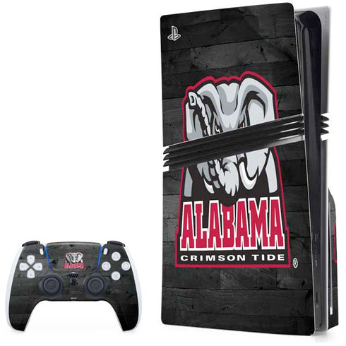 University of Alabama Basketball Wood PS5 Pro Disk Bundle Skin