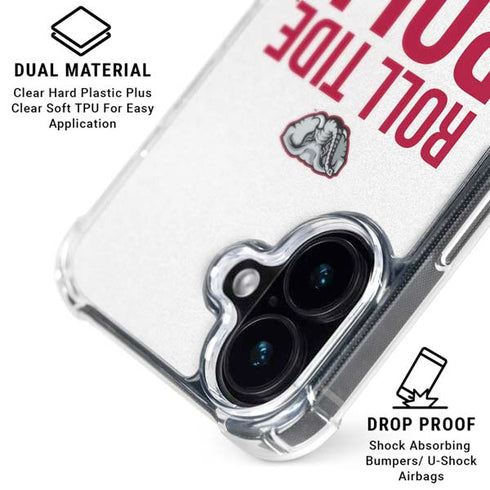 University of Alabama Crimson Roll Tide iPhone 16 Plus Clear Case