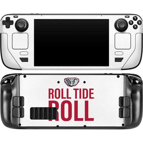 University of Alabama Crimson Roll Tide Steam Deck Handheld Gaming Computer OLED Skin
