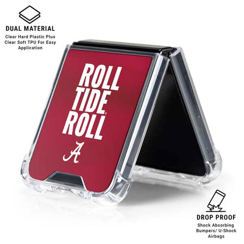 University of Alabama Roll Tide Roll Galaxy Z Flip7 Clear Case
