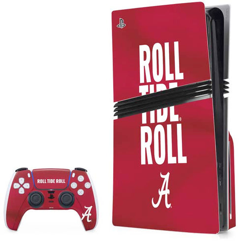 University of Alabama Roll Tide Roll PS5 Pro Disk Bundle Skin