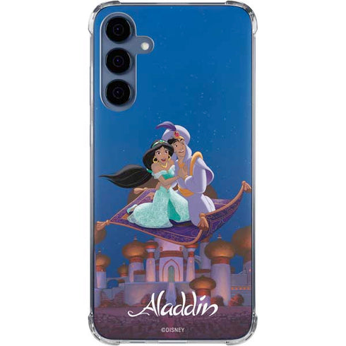 Disney Aladdin and Jasmine Magic Carpet Galaxy A35 5G Clear Case