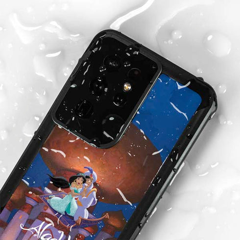 Disney Aladdin and Jasmine Magic Carpet Galaxy S24 Ultra Waterproof Case