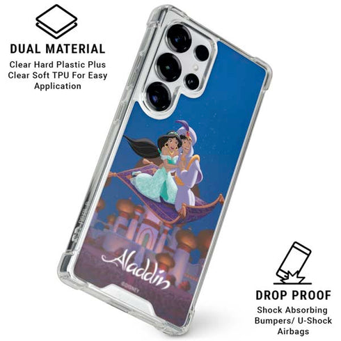 Disney Aladdin and Jasmine Magic Carpet Galaxy S26 Ultra Clear Case