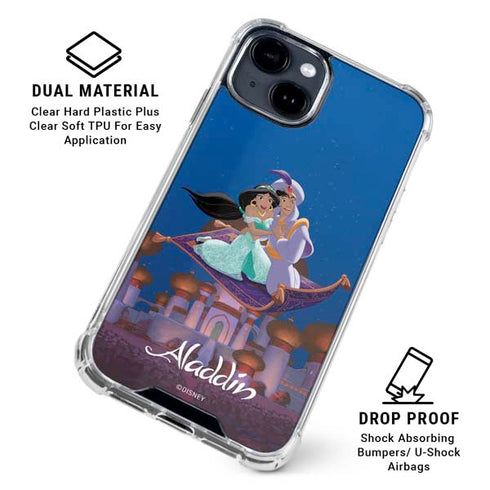 Disney Aladdin and Jasmine Magic Carpet iPhone 15 Clear Case